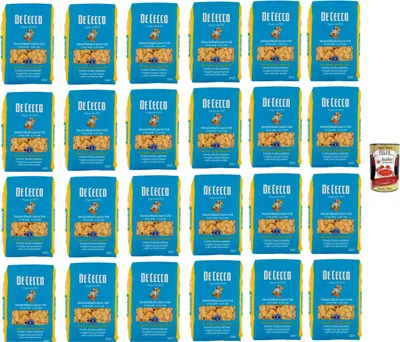 Produktbild von De Cecco Mezzi Ditali Lisci N°158 100% Italienisch Pasta Nudeln 24x 500g + Italian Gourmet Polpa 400g