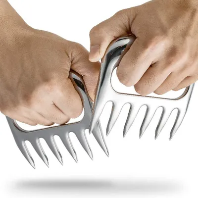 Image de Pinces à viande en acier inoxydable, lot de 2, pour barbecue