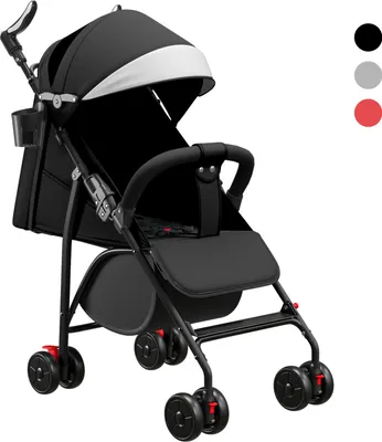 Produktbild von 2 in 1 Kinderwagen Buggy Kinderbuggy klappbar Liegebuggy Sportwagen mit Verstellbarer Griff Inkl. Moskitonetz und  Matte Schwarz