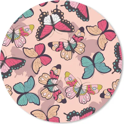 Produktbild von MuchoWow® Mauspad Mousepad Schmetterling - Rosa - Blau - Design 30x30 cm - Mousepads - Maus Mat - Pad - Mausunterlage - Tischunterlage - Schreibtischmatten