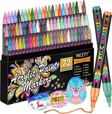 Produktbild von Famanu Acrylmarker Set - 72 Farben für kreative Projekte