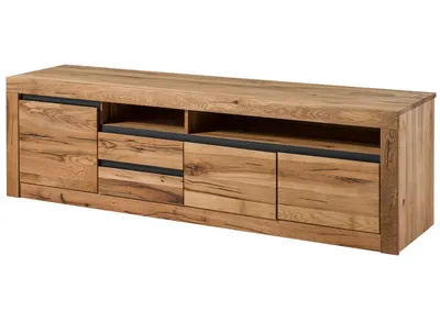 Image de MASSIVMOEBEL24 | Meuble TV 185x45 Chênes sauvage et lombard huilé Bois naturel MONTREUX #130