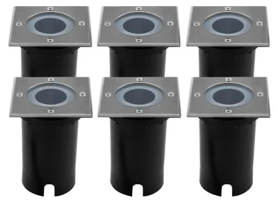 Produktbild von Ledvion 6er Set LED Bodenstrahler Außen IP67 3W 230V GU10 quadratisch