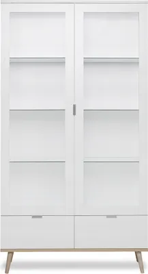 Produktbild von CALICOSY - Geschirrschrank, 2 Glastüren, 2 Schubladen, H185 cm - Kopenhagen