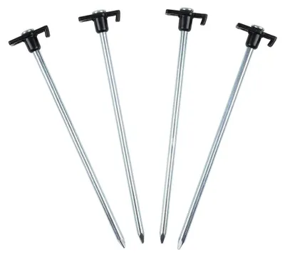 Produktbild von Set mit 4 Edelstahl-Befestigungspfählen (25 cm) zur Verankerung in hartem Boden