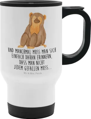 Produktbild von Mr. & Mrs. Panda thermosbecher Affe - Weiß - Geschenk, To-Go-Becher, Motivation, Thermobecher To Go, Affen, Respekt, Afrika, edelstahl isolierbecher, Kaffee-Thermobecher