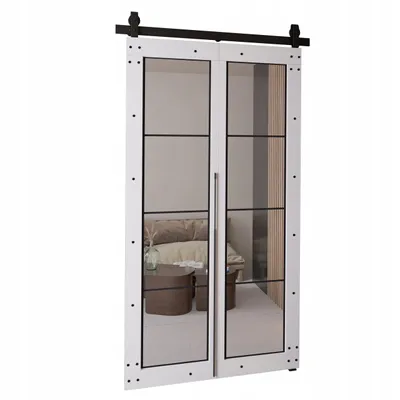 Produktbild von KierMoebel Schiebetür Komplettset QUDIO M6 Weiß 96x205x3,2 cm Wohnzimmer