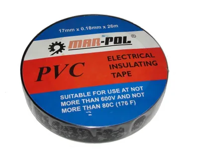 Obrázek produktu pro MAR-POL Páska izolační PVC, 17mmx0,18mmx26m, černá M79450