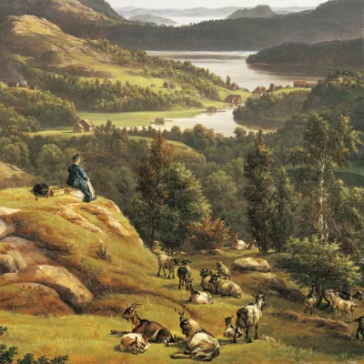 Produktbild von Johan Christian Dahl Kunstdruck Bild - Aussicht Auf Das Lysekloster Nahe Bergen (70 x 70 cm)