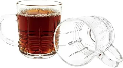 Zdjęcie produktu dla zestaw 6 szklanek - przezroczyste z dekoracyjnym wzorem w linie, 240 ml