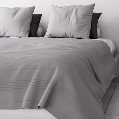 Tagesdecke Polycotton Grau 220x240 cm, waschbar