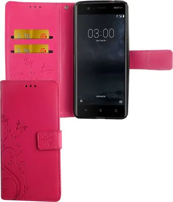 Produktbild von Handyhülle für Nokia 3.1 / Nokia 3 2018 Tasche Wallet Schutz Cover Etuis Pink