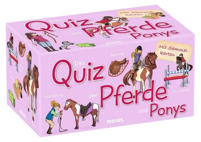 Productafbeelding van Quiz over paarden en pony's. Zwart bordspel. Speelgoed voor kinderen vanaf 8 jaar