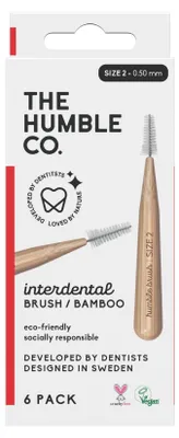 Immagine prodotto di Spazzolino interdentale in bambù, marca Humble, taglia 2 (0,5 mm), colore rosso