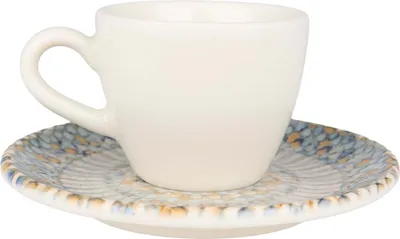 Produktbild von Bonna Luca Mosaic - Espressotassen und Untertasse - 80 cc - Porcelain - 6er set