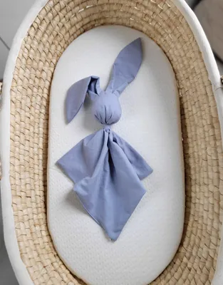 Immagine prodotto di Panno di coccole per conigli, panno di coccole, cotone extra morbido - blu pastello - sicuro per i bambini