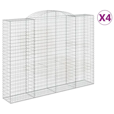 Produktbild von Gabionen mit Hochbogen 4 Stk. 300x50x220/240cm Verzinktes Eisen