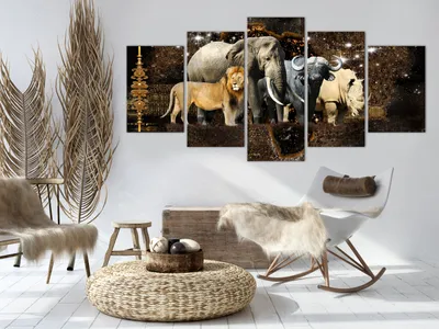 Produktbild von AFRIKA TIERE ABSTRAKT Acrylglasbild Modern Wandbild Glasbild Bilder g-C-0286-k-m