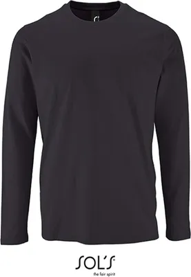 Immagine prodotto di SOLs 02074 | Maglietta a maniche lunghe da uomo Imperial - Colore: Grigio topo (tinta unita) - Taglia: XL