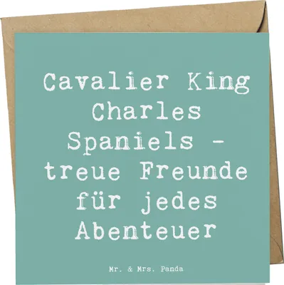 Produktbild von Mr. & Mrs. Panda Glückwunschkarte Spruch Cavalier King Charles Spaniel Freunde - Meeresbrise - Geschenk, Hunderasse, Grußkarte, charmant, Hunderassen Eigenschaften