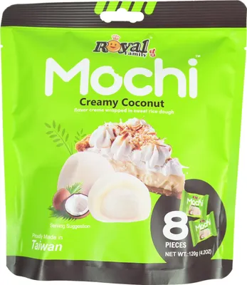 Image de Royal Family Mochi Creamy Coconut Gâteaux adhésifs emballés individuellement 120g