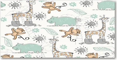 Produktbild von Tulup® Glas-Bild - 100x50 -Wandkunst - Wandbild hinter gehärtetem Sicherheitsglas  - Kinderzimmer - Tiere - Mehrfarbig