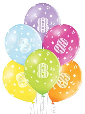 Produktbild von Bunter Latexballon-Mix 8. Geburtstag 25er Pack