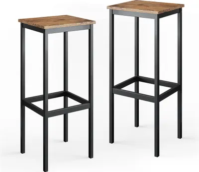 Produktbild von Vicco Barhocker 2er Set Fyrk, 32 x 78 cm 2 Teile, Eiche rustikal/Schwarz