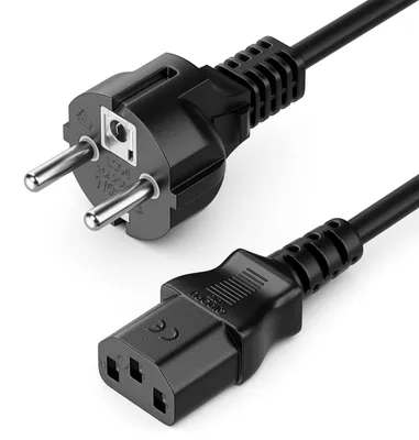 Produktbild von deleyCON 1m Kaltgerätekabel C13 Typ F Schutzkontakt - Schwarz