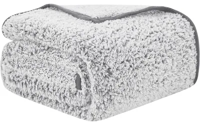 Productafbeelding van Sherpa deken met dubbele laag, 228x228 cm, grijs, polyester