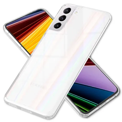 Produktbild von NALIA Klares Hartglas Case für Samsung Galaxy S22 Plus, Regenbogen Effekt Transparent Anti-Gelb Tempered Glass & Silikon Bumper, Handyhülle Schutzhülle