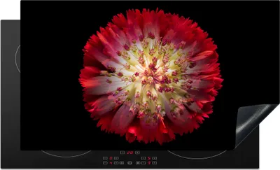 Produktbild von KitchenYeah© Herdabdeckplatte Blumen - Rot - Frühling , 89x51cm, Küche Deko, Glaskeramikkochfeld Herdabdeckung, Abdeckplatte fùr Kochfeld
