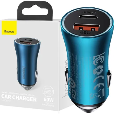 Obrázok produktu pre Autonabíjačka Baseus CGJM000103, 60 W, USB/USB-C, modrá