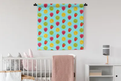 Produktbild von MuchoWow® Wandteppich Wandbehang Obst - Muster - Farbe 90x90 cm Tapisserie Dekoration Wandtuch - Wandaufhänger