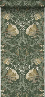 Obrázek produktu pro ESTAhome tapeta Secesní květinový vzor tmavě zelená - 139420 - 50 x 900 cm