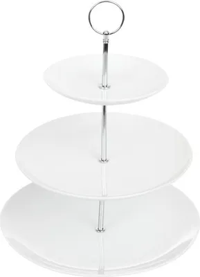 Immagine prodotto di Alzata per torte Olympia in porcellana – Alzata a 3 livelli per torte e tè pomeridiano