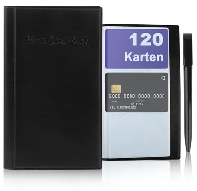 Produktbild von Visitenkartenetui für 120 Karten mit schwarzem Stift