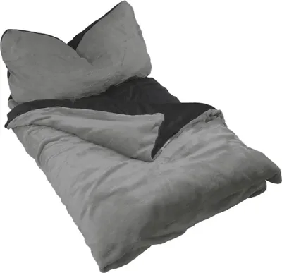 Produktbild von Winter Wende Bettwäsche 2 teilig Cashmere Touch Reißverschluss 135 x200 cm + 80 x80 cm Grau / Schwarz