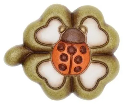 Produktbild von Thun Magnet in Glücksklee-Form mit Marienkäfer aus Keramik S2324H90