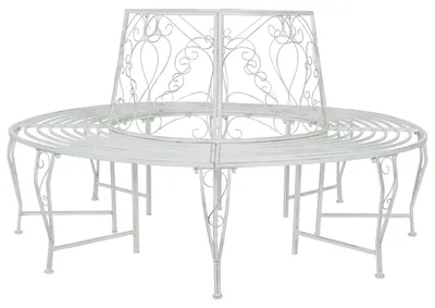 Obrázek produktu pro Stromová lavička 8-Počet míst Ø 160 x 89 cm Ocel Antická bílá