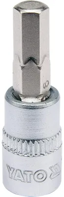 Produktbild von Yato YT-04373, 1 Stück(e), Hex (metrisch), 6 mm, Chrom-Vanadium-Stahl, Stahl, 37 mm, 25,4 / 4 mm (1 / 4")