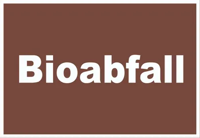 Produktbild von Bioabfall Mülltrennung Schild mit Text waagerecht A6 Rückseite selbstklebend
