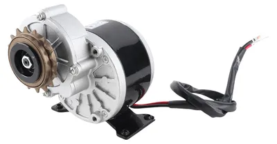 Produktbild von Bürstenmotor-Untersetzungsgetriebe elektrisch mit 16-Zahn-Kettenrad für Fahrräder, Roller, Fahrräder, DC 12 V, 250 W, 2950 U/min