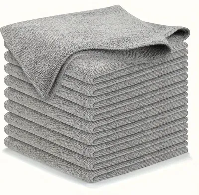 Obrázek produktu pro INF Šedé utěrky z mikrovlákna 25x25 cm pro čištění, 10 kusů
