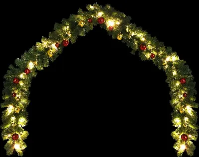 Produktbild von vidaXL Weihnachtsgirlande Geschmückt mit Kugeln und LED-Lichtern 10 m
