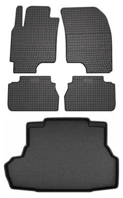 Produktbild von Gummimatten + Kofferraumwanne für Chevrolet Epica 2006-2012 (Standard-Kofferraum) – Schwarz, passgenau – Wielganizator SolidPRO