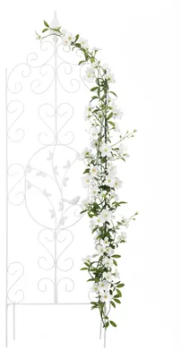 Produktbild von Relaxdays Rankhilfe, HxB: 116 x 35 cm, Rankgitter für Kletterpflanzen, Metall, pulverbeschichtet, freistehend, weiß