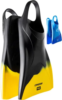 Productafbeelding van CRESSI Pura Vinfladers Zwart/Geel 45/47 - Siliconen vinfladers voor zwemmen en snorkelen, zwart/geel, maat 45/47, uniseks
