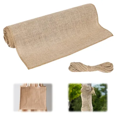 Image de Protection hivernale en jute - 6 x 40 cm, protection pour les arbres et les plantes en extérieur, protection hivernale contre le gel et l'humidité.
