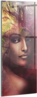 Produktbild von Designer Glasbild - Wandbild - Glas Bild - 50x125 cm - Porträt Einer Frau
